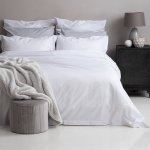 200TC Oxford Stitch Duvet Cover Set - White