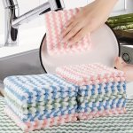 10 20PCS Random Color Kitchen Rag Cleaning Cloth Oil-free Dishwashing Cloth Multifunctional Cleaning Towel Household Rag Kitchen