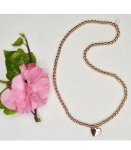 Diamante Heart Ball Chain Necklace - Rose Gold Free