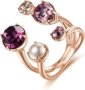 Dhia Amour Rose Gold Rings Made With Crystals From Swarovski - Open Size