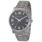 Gents Silver Bracelet Black Dial Watch