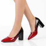 Madison Faded Fashion Court Block Heel - Red black - 8