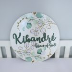 Wooden Name Board In Theme Pennygum eucalyptus With A Touch Of Gold