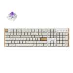 Keychron K10 He Special Edition Full-size Hot-swap Gateron Dbl-rail Nebula Switch Rgb Wireless Keyboard - White Wood + Al