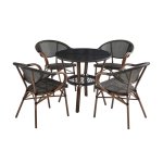 Modern Brown Outdoor Dining Set MWOUT6