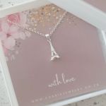 Ella 925 Sterling Silver Eiffel Tower Necklace 7X15MM On 45CM Rolo Chain