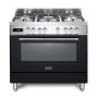 ELBA EXCELLENCE 90CM 5 BURNER GAS COOKER WITH ELECTRIC OVEN- BLACK 01/9S4EX937NB