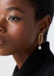 Baroque Freshwater Pearl Sculptured Hoop Earrings
