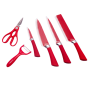 Knife Sets - Chuckbok 6 Piece Knife Set - Red