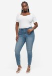 Curvy Fit Ultra High Ankle Jeggings - Denim Blue