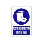 Foot And Leg Protection Must Be Worn Safety Sign MV006A