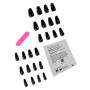 24 Piece - Long Coffin-shaped Press-on Nails - Black