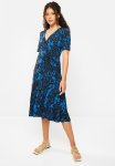 Monotone Printed Midi Dress - Multi Blue
