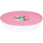 Marinex Round Glass Roaster With Pink Lid 2.4L