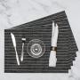 Grey Two Tone Striped Placemats - 6 Pack