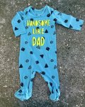 Woolworths Blue Handsome Like Dad Onesie 1 3M