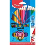 Jumbo Colour Peps Pencils - Maped 12 Pack - Factory Plaza
