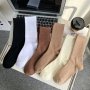 5 Pairs Women's Simple Versatile Medium Length Socks Comfortable Solid Color Sport Socks