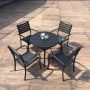 Prestige Home - Walli 4 Seater Round Patio Dining Set Black