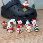 Festive Christmas Shoe Decorations: 1PC Abs Resin Snowman Diy Resin Clogs Accessories Perfect For Christmas Party Gifts