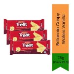 Crispy Wafers Vanilla Multipack 225G 3 X 75G Pack - Light Multi-layered Cream-filled Wafer Sticks Crunchy Sweet Snack For Kids B