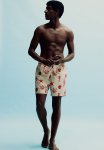 Patterned Swim Shorts - Beige