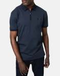 Polo Jacquard Quarter Zip Navy Golfer - XXL Blue