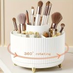 Rotating Makeup Organizer 360 Degree Rotation Minimalist Design High-gloss Abs Plastic Perfect For Bedroom Vanity Bathroom Stora