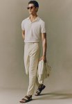 Slim Fit Suit Trousers - Light Beige