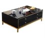 Efurn- Asher Elegant Rectangle Coffee Table Black