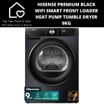 Hisense Premium Black Wifi Smart Front Load Heat Pump Tumble Dryer - 9KG