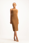 Lyra Criss Cross Tie Back Dress - Toffee - XS