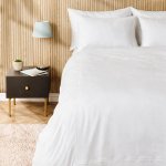 400 Thread Count 2 Line Satin Stitch Duvet Cover 6 Piece Set White - King XL 230X220CM Xlxd 182X202X35CM