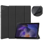 For Samsung Galaxy Tab A8 2021 SM-X205 3-FOLD Holder Leather Tablet Case Black