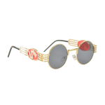 Dragon Medallion Vintage Round Frame Sunglasses