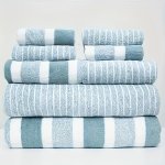 8PCS Striped Towel Set 4 Washcloths & 2 Hand Towels & 2 Bath Towels Absorbent & Quick-drying Showering Towel Super Soft & Skin-f