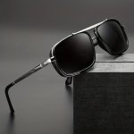 Vintage Trendy Double Bridges Metal Frame Polarized Fashion Glasses For Men Women Outdoor Party Vacation Travel Driving Decors Photo Props