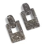 Gunmetal Square Knocker Earrings