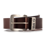 Men&apos S Premium Leather Brown Buckle Belt