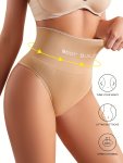 Letter Print Seamless Thongs Comfy & Breathable Tummy Control Butt Lifting Intimates Panties Women's Lingerie & Underwear
