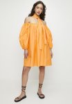 Off Shoulder Dress With Sash - Orange