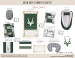 Cot Duvet Bedding Green Buck Combo Design Set