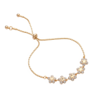 Zircon Snowflake Bracelet - Gold