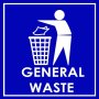 General Waste Sign 29X29CM - 2 Pack