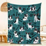 French Bulldog Pattern Flannel Blanket FBFB1