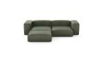 Three Module Chaise Sofa - Leather - Olive - 272CM X 220CM