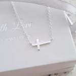 Evelyn 925 Sterling Silver Cross Dainty Necklace 7X11MM On A 45CM Chain