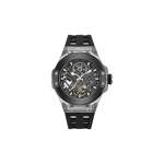 Cyclone Men's Automatic Transparent Skeleton Dial Black Silicone Watch