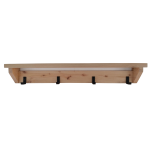 Medium Cypress Wood Shelf With Coat Hooks