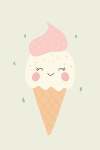Cute Ice-cream 2 Canvas Print - 600MM X 600MM